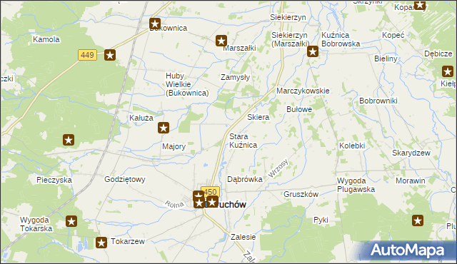 mapa Stara Kuźnica gmina Doruchów, Stara Kuźnica gmina Doruchów na mapie Targeo