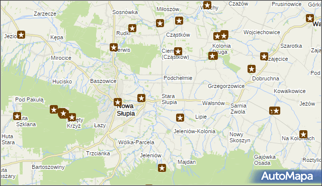 mapa Stara Słupia, Stara Słupia na mapie Targeo