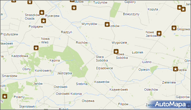mapa Stara Sobótka, Stara Sobótka na mapie Targeo