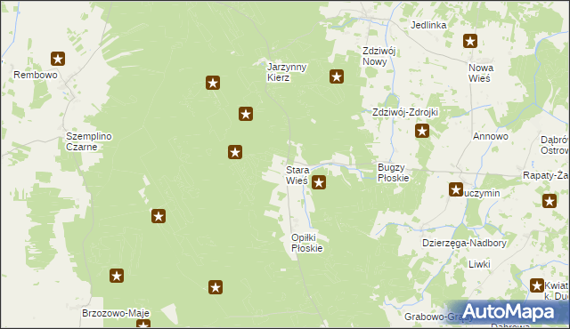 mapa Stara Wieś gmina Chorzele, Stara Wieś gmina Chorzele na mapie Targeo