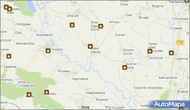 mapa Stara Zagość, Stara Zagość na mapie Targeo