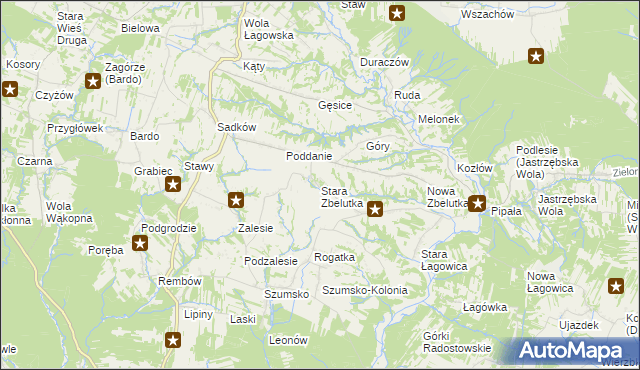 mapa Stara Zbelutka, Stara Zbelutka na mapie Targeo