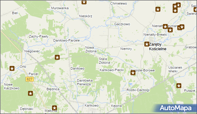 mapa Stara Złotoria, Stara Złotoria na mapie Targeo