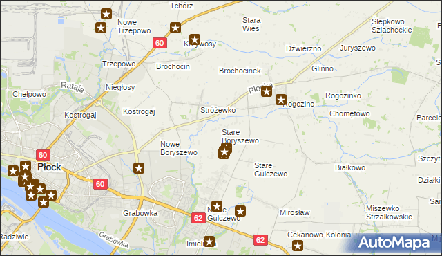 mapa Stare Boryszewo, Stare Boryszewo na mapie Targeo