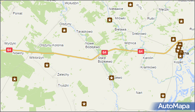 mapa Stare Bożejewo, Stare Bożejewo na mapie Targeo