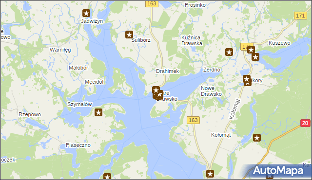 mapa Stare Drawsko, Stare Drawsko na mapie Targeo