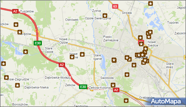 mapa Stare Iganie, Stare Iganie na mapie Targeo