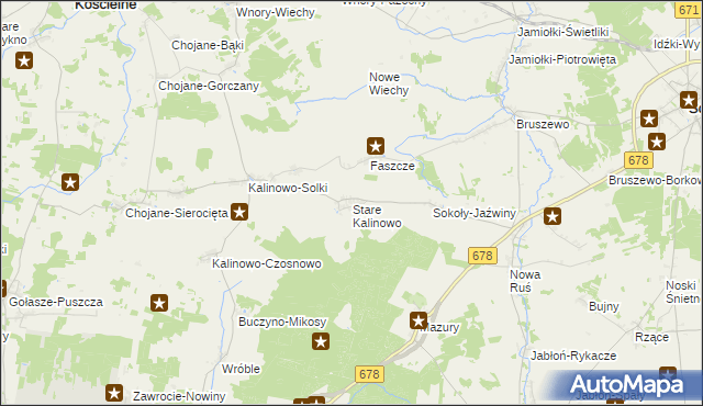 mapa Stare Kalinowo, Stare Kalinowo na mapie Targeo