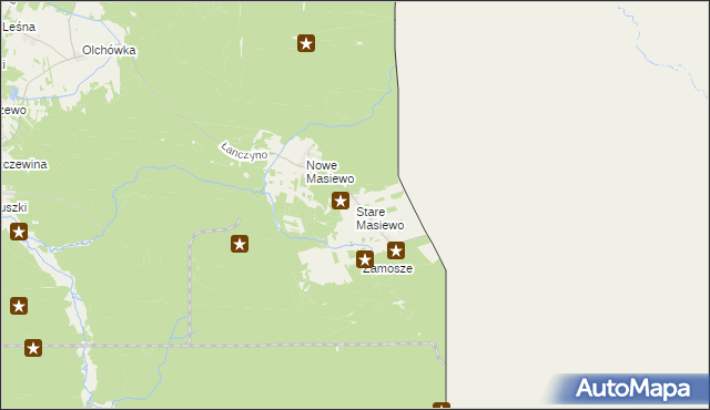 mapa Stare Masiewo, Stare Masiewo na mapie Targeo