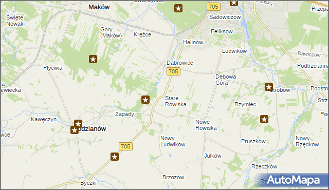 mapa Stare Rowiska, Stare Rowiska na mapie Targeo