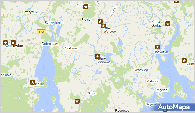 mapa Stare Worowo, Stare Worowo na mapie Targeo