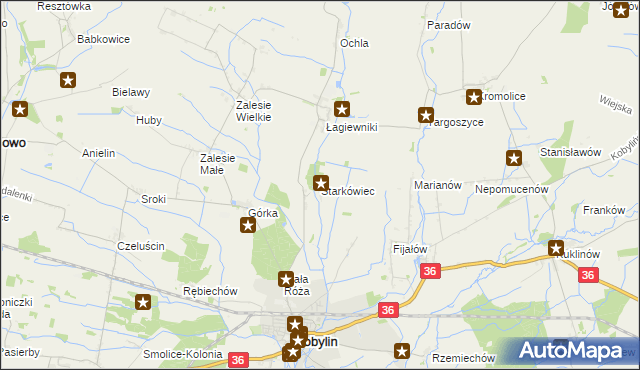 mapa Starkówiec, Starkówiec na mapie Targeo