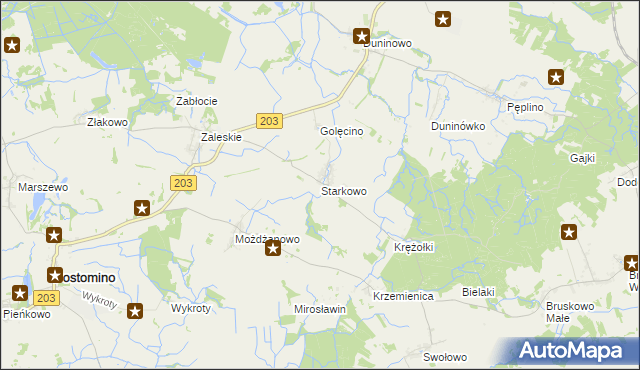 mapa Starkowo gmina Ustka, Starkowo gmina Ustka na mapie Targeo