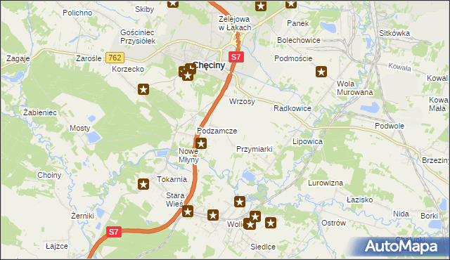 mapa Starochęciny, Starochęciny na mapie Targeo