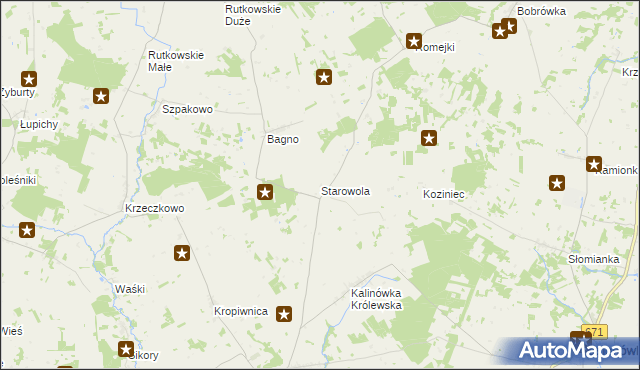 mapa Starowola gmina Jaświły, Starowola gmina Jaświły na mapie Targeo