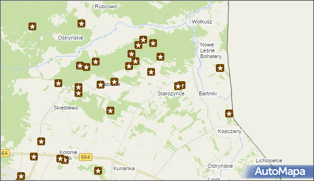 mapa Starożyńce, Starożyńce na mapie Targeo