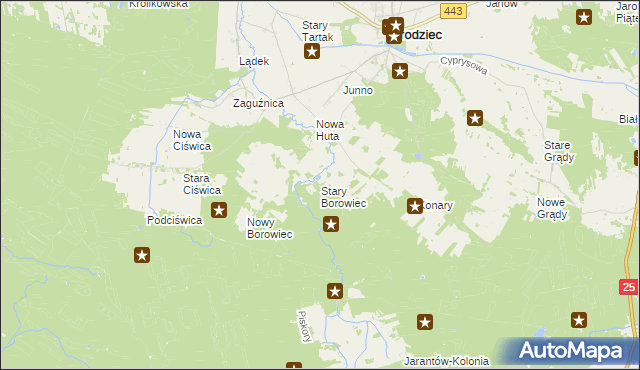 mapa Stary Borowiec, Stary Borowiec na mapie Targeo