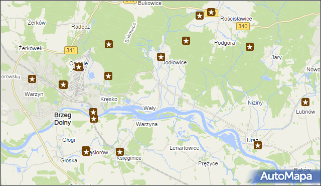 mapa Stary Dwór gmina Brzeg Dolny, Stary Dwór gmina Brzeg Dolny na mapie Targeo