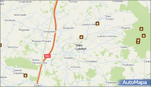 mapa Stary Lubotyń, Stary Lubotyń na mapie Targeo