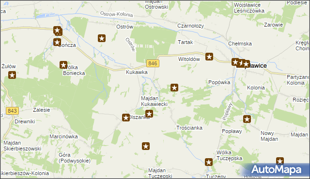 mapa Stary Majdan gmina Wojsławice, Stary Majdan gmina Wojsławice na mapie Targeo