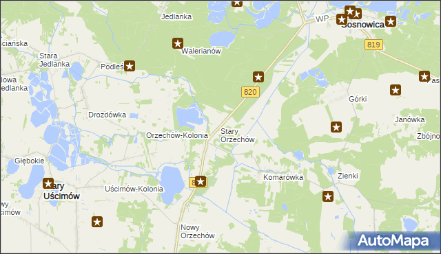 mapa Stary Orzechów, Stary Orzechów na mapie Targeo