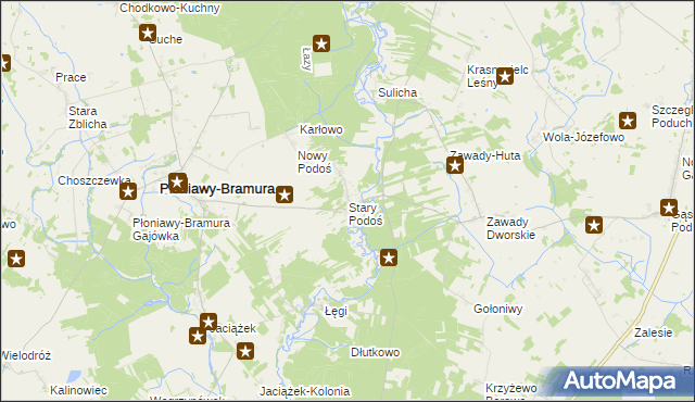 mapa Stary Podoś, Stary Podoś na mapie Targeo