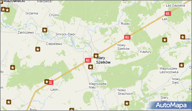 mapa Stary Szelków, Stary Szelków na mapie Targeo