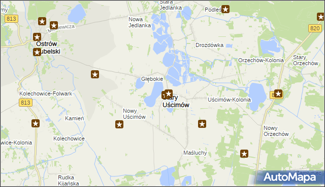 mapa Stary Uścimów, Stary Uścimów na mapie Targeo