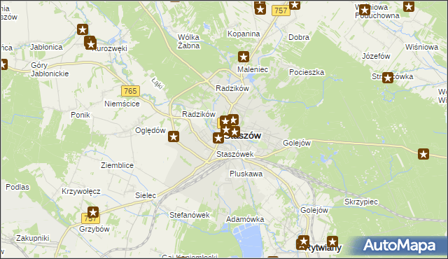 mapa Staszów, Staszów na mapie Targeo