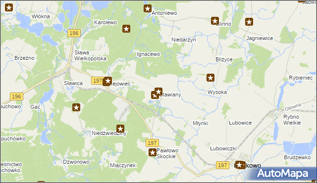 mapa Stawiany gmina Skoki, Stawiany gmina Skoki na mapie Targeo