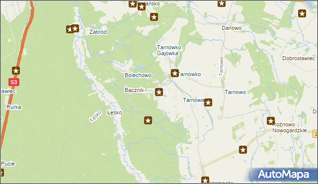 mapa Stawno gmina Goleniów, Stawno gmina Goleniów na mapie Targeo