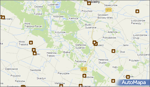 mapa Stefanów Suserski, Stefanów Suserski na mapie Targeo