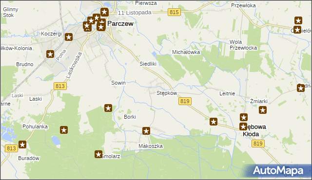 mapa Stępków, Stępków na mapie Targeo