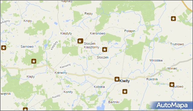 mapa Stoczek gmina Kiwity, Stoczek gmina Kiwity na mapie Targeo