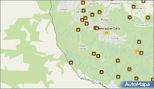 mapa Stóg Izerski, Stóg Izerski na mapie Targeo