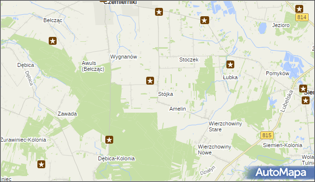 mapa Stójka gmina Czemierniki, Stójka gmina Czemierniki na mapie Targeo