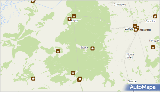 mapa Stójka gmina Trzcianne, Stójka gmina Trzcianne na mapie Targeo