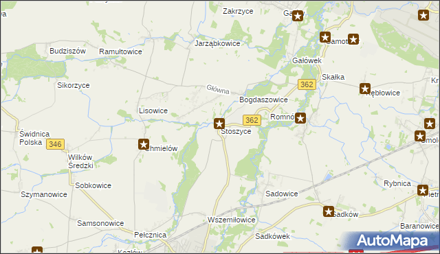 mapa Stoszyce, Stoszyce na mapie Targeo