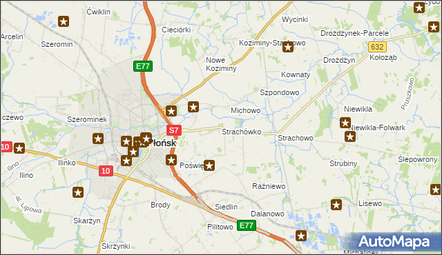 mapa Strachówko, Strachówko na mapie Targeo