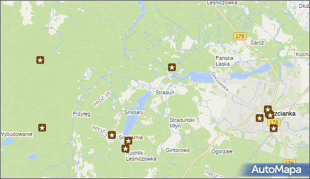 mapa Straduń, Straduń na mapie Targeo