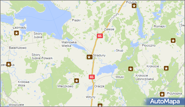 mapa Straduny, Straduny na mapie Targeo