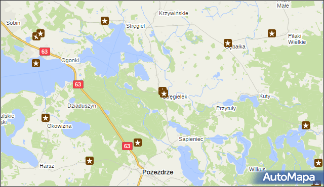 mapa Stręgielek, Stręgielek na mapie Targeo