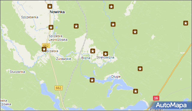 mapa Strękowizna, Strękowizna na mapie Targeo