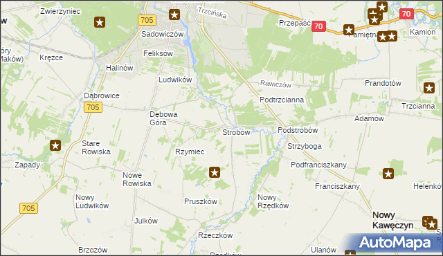 mapa Strobów, Strobów na mapie Targeo