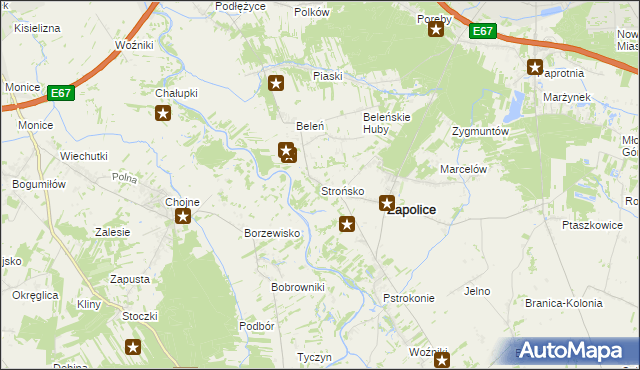 mapa Strońsko, Strońsko na mapie Targeo