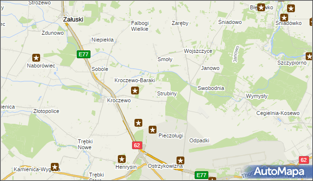 mapa Strubiny gmina Zakroczym, Strubiny gmina Zakroczym na mapie Targeo