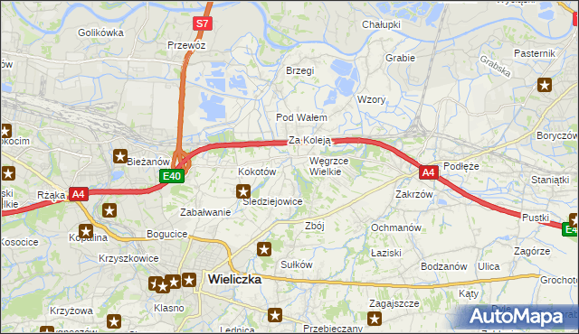 mapa Strumiany gmina Wieliczka, Strumiany gmina Wieliczka na mapie Targeo