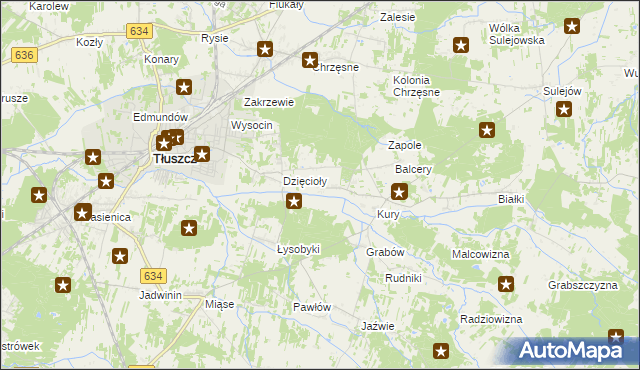 mapa Stryjki gmina Tłuszcz, Stryjki gmina Tłuszcz na mapie Targeo