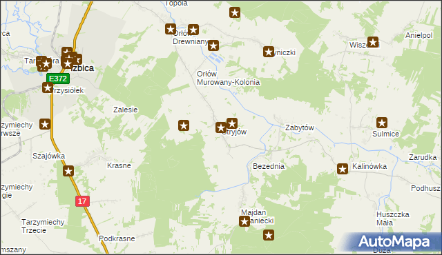 mapa Stryjów, Stryjów na mapie Targeo