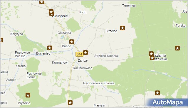 mapa Strzelce-Kolonia, Strzelce-Kolonia na mapie Targeo